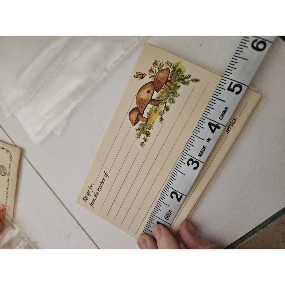 Vintage 5x3 Recipe Cards (13) Plastic Recipe Sleeves (18) & Recipe‎ Card 